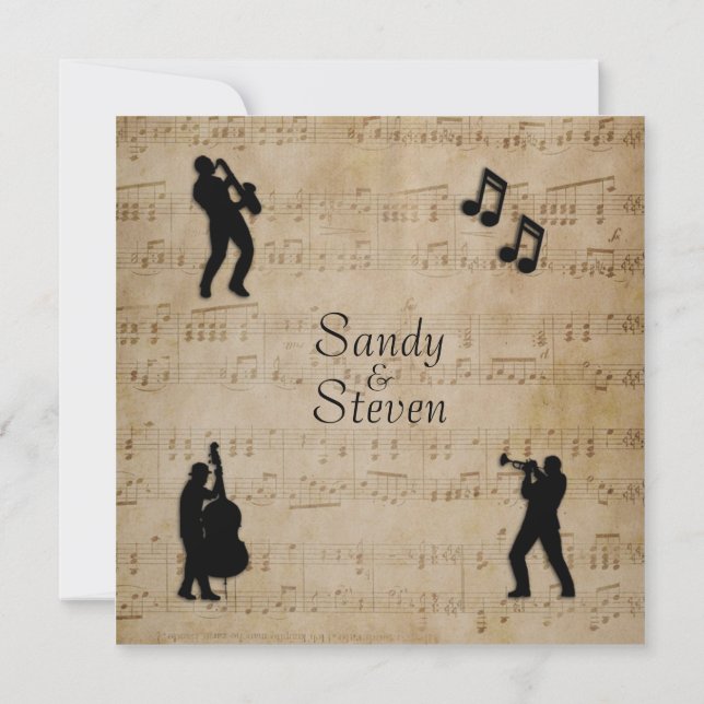 Antique Sheet Music Wedding Invitatio Invitation (Back)