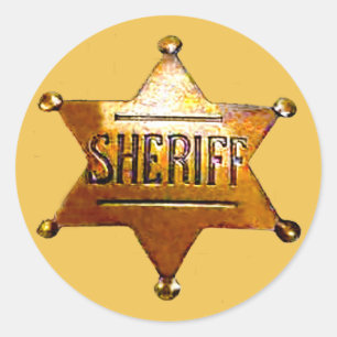 Antique Sheriff's Badge  Classic Round Sticker
