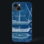 Antique Ship Blueprint I iPhone 13 Case<br><div class="desc">Maps & Blueprints</div>