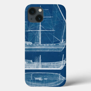 Antique Ship Blueprint I iPhone 13 Case