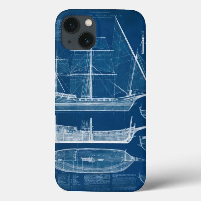 Antique Ship Blueprint I Case-Mate iPhone Case (Back)