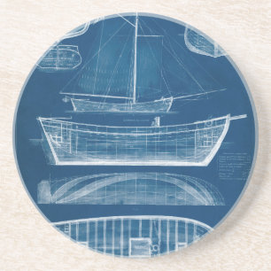 Antique Ship Blueprint II Coaster