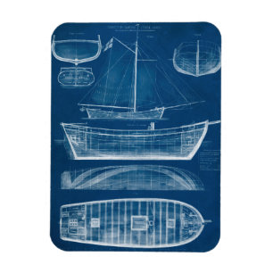 Antique Ship Blueprint II Magnet