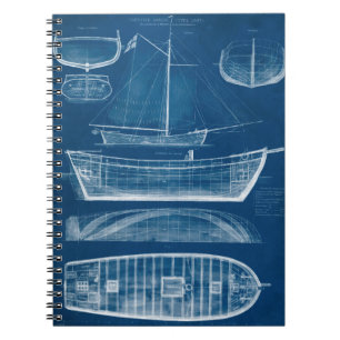 Antique Ship Blueprint II Notebook