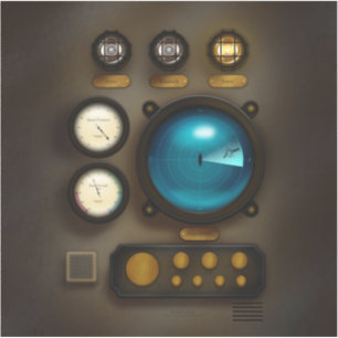 Antique Ship Control Panel Retro Steampunk Grunge