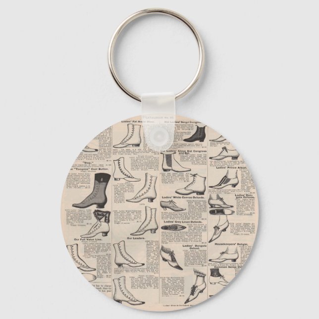 Antique Shoe Advertising Catalog Key Ring (Front)