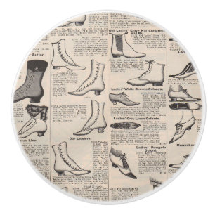 Antique Shoe Advertising Catalogue Ceramic Knob