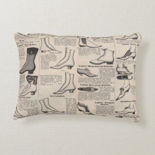 Antique Shoe Advertising Catalogue Decorative Cushion