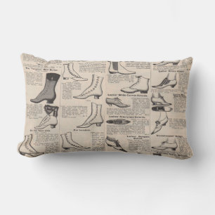 Antique Shoe Advertising Catalogue Lumbar Cushion