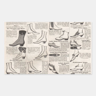Antique Shoe Advertising Catalogue Rectangular Sticker