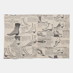 Antique Shoe Advertising Catalogue Tea Towel