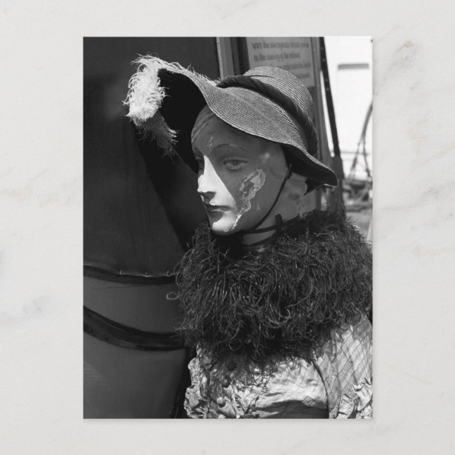 Antique Shop Mannequin, 1941 Postcard (Front)