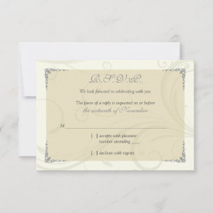 Antique Silver Gold Celtic Knot Wedding Reply Card