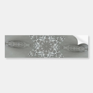 Antique Silver Grey Decorative Kaleidoscopic Star Bumper Sticker