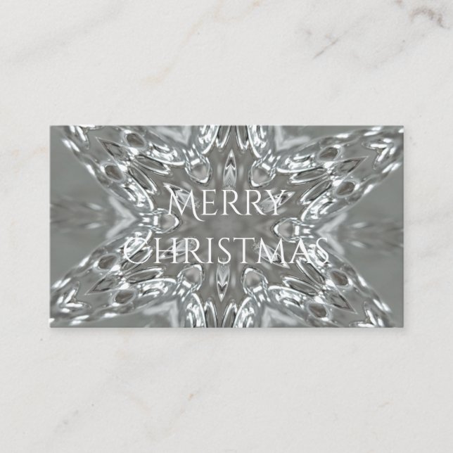 Antique Silver Grey Decorative Kaleidoscopic Star Business Card (Front)