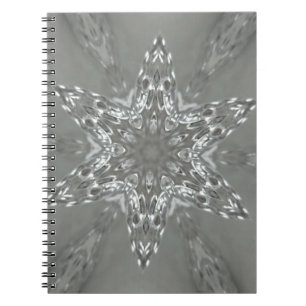 Antique Silver Grey Decorative Kaleidoscopic Star Notebook