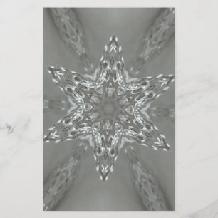 Antique Silver Grey Decorative Kaleidoscopic Star Stationery