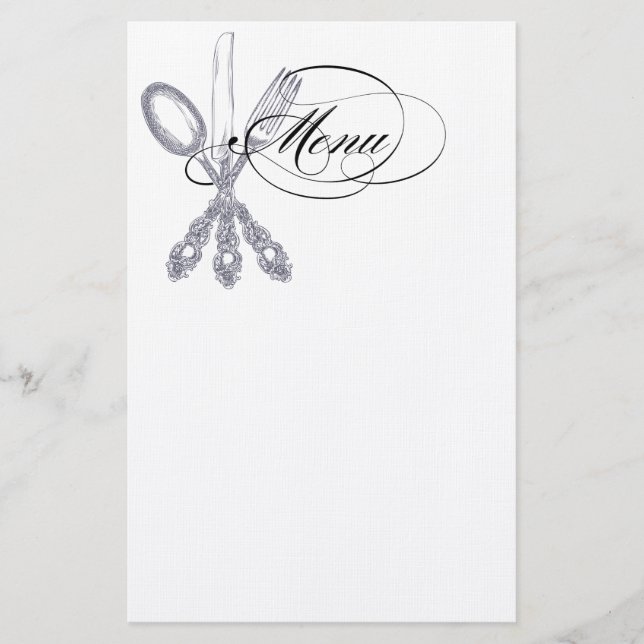 Antique Silverware Stationery (Front)