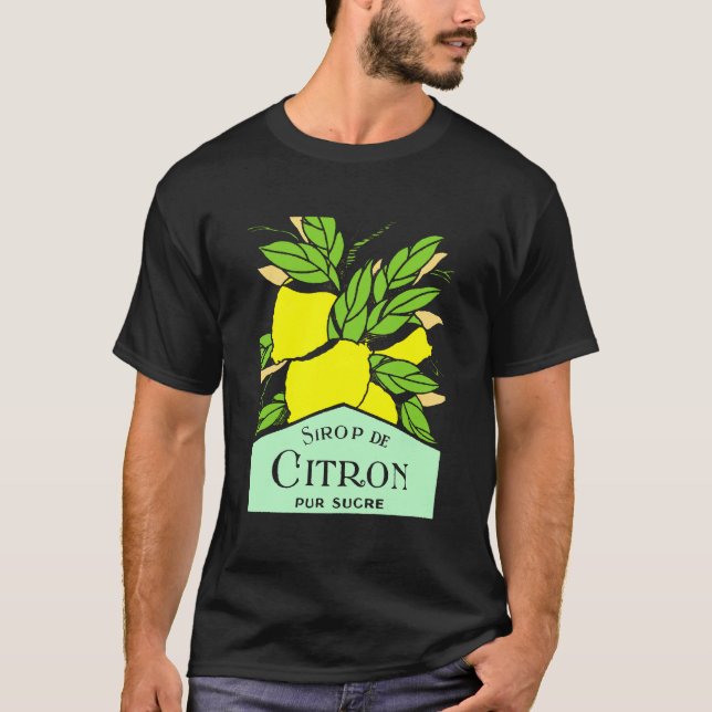 Antique Sirop de Citron Lemons Advertising Poster T-Shirt (Front)