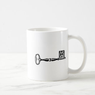 Antique skeleton key engraving coffee mug
