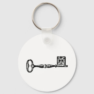 Antique skeleton key engraving ring