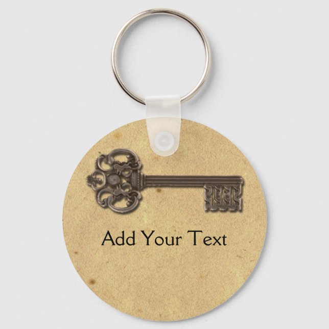 Antique Skeleton Key Key Ring (Front)