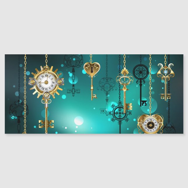 Antique Skeleton Keys on Green Background (Front)