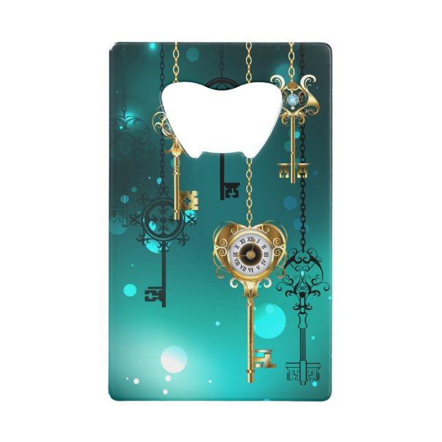 Antique Skeleton Keys on Green Background (Front)