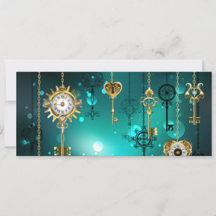 Antique Skeleton Keys on Green Background Announcement