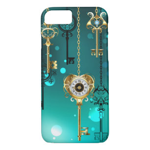 Antique Skeleton Keys on Green Background iPhone 8/7 Case