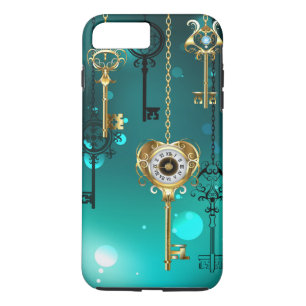Antique Skeleton Keys on Green Background iPhone 8 Plus/7 Plus Case