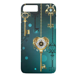 Antique Skeleton Keys on Green Background iPhone 8 Plus/7 Plus Case