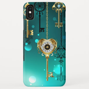 Antique Skeleton Keys on Green Background iPhone XS Max Case