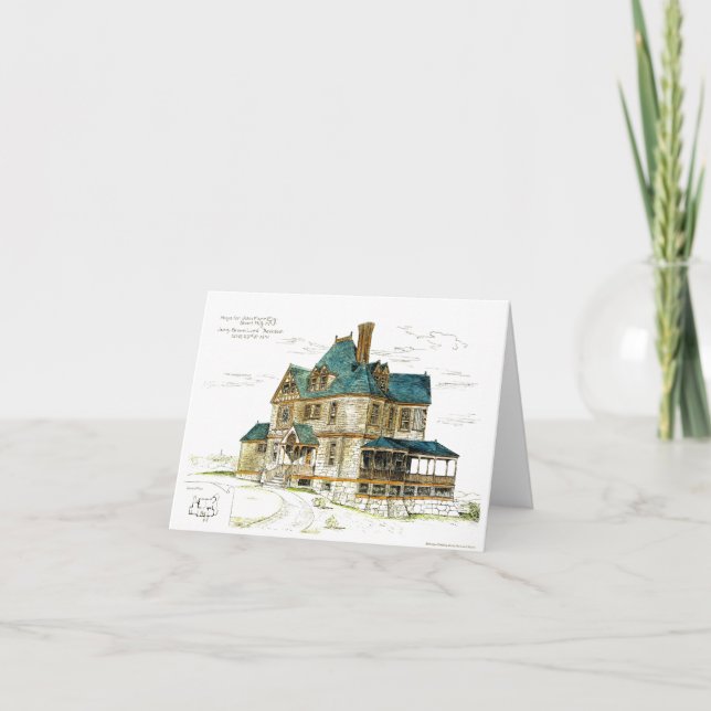 Antique Sketch 54 Western in Short Hills NJ Card (Front)