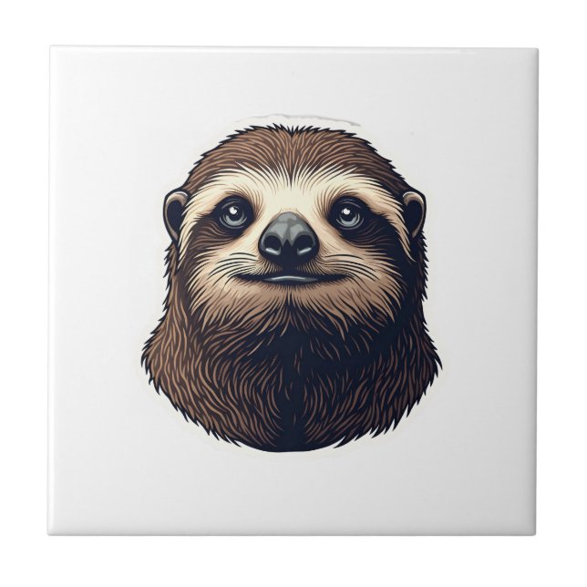 Antique Sloth Illustration Vintage Tee (2) Tile (Front)