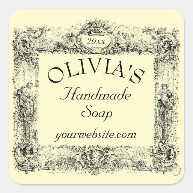 Antique Soap Template Square Sticker (Front)