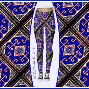 Antique Soumak Oriental Rug Design Leggings