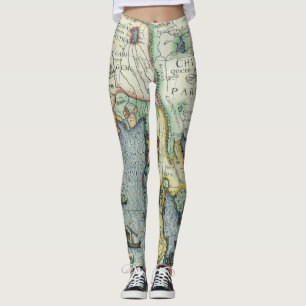 Antique Southeast Asian Map by Mercator / Hondius Leggings
