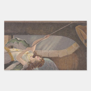 Antique Spiritual Tolling Bell Tower Angel Sticker