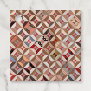 Antique Spool Pattern Patchwork Quilt Favour Tags