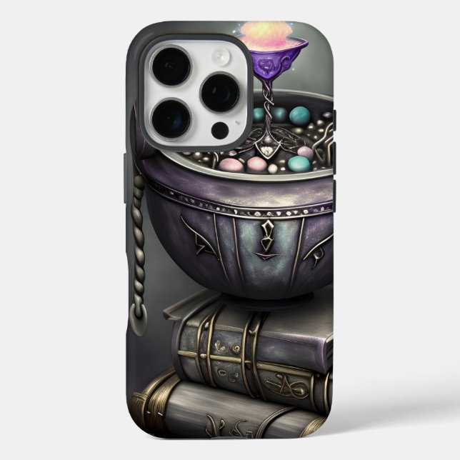 Antique Steampunk Cauldron | Stack of Spellbooks Case-Mate iPhone Case (Back)