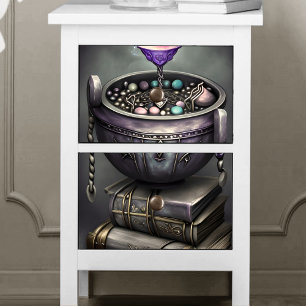 Antique Steampunk Cauldron Stack of Spellbooks Tissue Paper