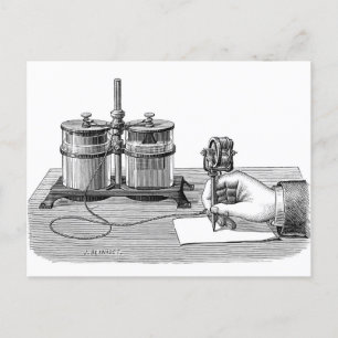 Antique Steampunk Writer Edison Postcard