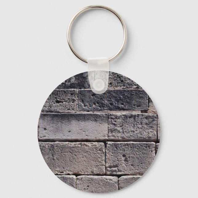 Antique stone wall, Phaistos, Crete, Greece Key Ring (Front)