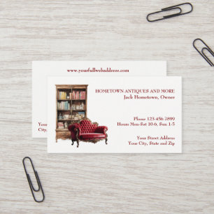 Antique Store Dealer Upholsterer Business Card