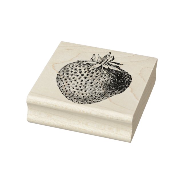 Antique Strawberry Botanical Rubber Stamp (Stamp)