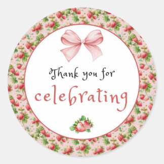 Antique Strawberry Thank You Sticker