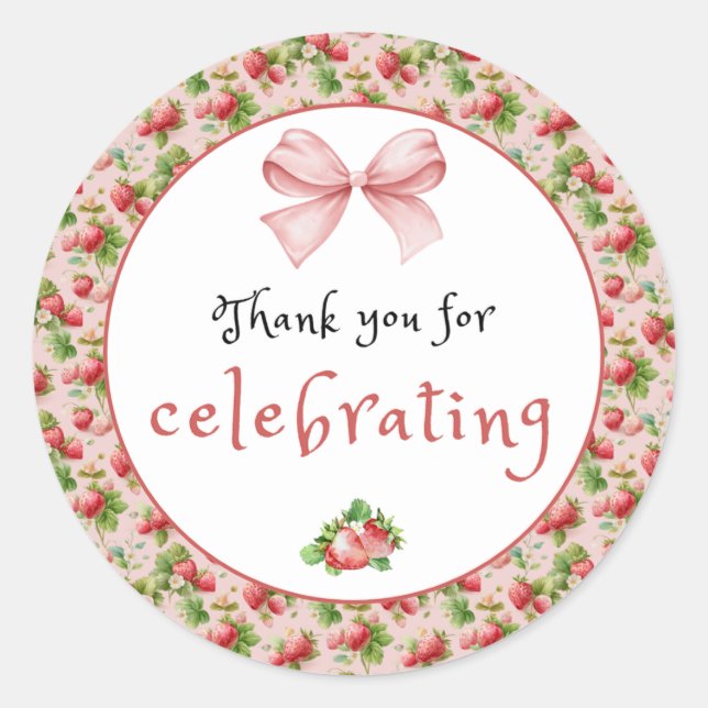 Antique Strawberry Thank You Sticker (Front)