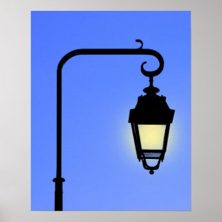 Antique street lamp poster