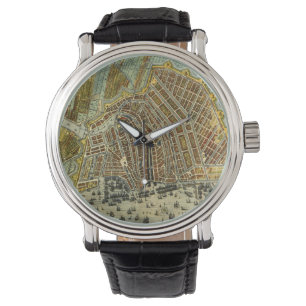 Antique Street Map of Amsterdam, Netherlands Watch